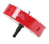 Scie Cloche Bi-métal 140mm, M42 HSS Bimétallique Scie Trèpan avec Foret de Centrage pour Robuste Perceuse à Percer pour Fer, Aluminium, Bois, Cloison Sèche, Tuyau, Panneau de Fibres de Bois, Rouge