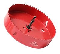 Scie Cloche Bi-métal 150 mm, M42 HSS Bimétallique Scie Trèpan avec Foret de Centrage pour Robuste Perceuse à Percer pour Fer, Aluminium, Bois, Cloison Sèche, Tuyau, Panneau de Fibres de Bois/Rouge