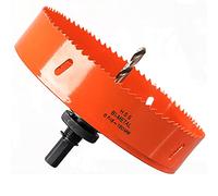 Scie Cloche Bi-métal 160 mm, M42 HSS Bimétallique Scie Trèpan avec Foret de Centrage pour Robuste Perceuse à Percer pour Fer, Aluminium, Bois, Cloison Sèche, Tuyau, Panneau de Fibres de Bois/Orange