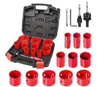 Scie Cloche Bi-métal, HYCHIKA 17 PCS Coffret de Scie Trépan avec 11PCS Lames de Scie 19-68 mm, Profondeur de Coupe: 40 mm