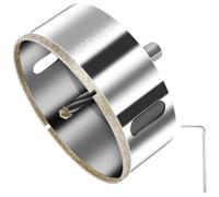 Scie Cloche Diamant 100 mm avec Foret Guidage de Centrage,Foret trépan Diamant pour verre, carrelage,céramique,marbre,granit,scie