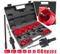 Scie-Cloche Ensemble HSS Bilame Bois Métal Plastique 17tlg Ø19 - 76mm Valise