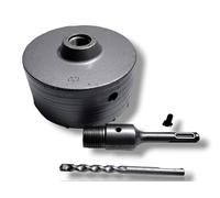 Scie cloche pour mur ciment Ø 120 mm Couronne carotteuse à sec + adaptateur SDS PLUS + pointe centrage 8 x 110 mm (120 mm)