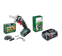 Scie coupe droite sans fil Bosch - AdvancedCut 18 (Livrée avec 1 batterie 18V - 2,5Ah, 1 lame NanoBlade bois) (Profondeur de coupe dans le bois - 65 mm) & Bosch Batterie PBA 18V 2.5Ah W-B
