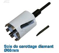 Scie de carottage / trépan diamant avec arbre d'ent. SDS - Ø68mm - CIMCO 207388