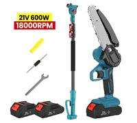 Scie d'élagage électrique 15 cm - batteries 21 V,600 W, 18 000 tr/min - Compatible avec les batteries Makita