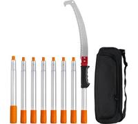 Scie d'élagage télescopique, scie d'élagage manuelle, élagueur réglable de 1,4 à 3 m avec 8 perches, sécateur, lame télescopique en acier au carbone. Suffit jusqu'à 298 cm pour élaguer les branches, l