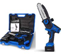 Scie elagage sans fil 16,8V 2 batteries lithium 4Ah Chargeur et kit d'outils inclus Mini Tronçonneuse GOODYEAR