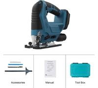 Scie électrique à bois - Scie sauteuse sans fil 18 V, 300 W - Moteur sans balais - Lame réglable - 3 500 tr/min - Pour les travaux sur bois