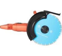 Scie électrique pour béton et carrelage - Coupe-mur / Coupe-plâtre - Moteur 3000W - 3800 tours/minute - Profondeur de coupe maximale : 13,5 cm - Disque diamant anti-poussière - Double poignée - Rouge