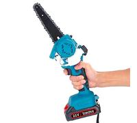 Scie électrique sans balais 1800W avec huileur Scie à bois d'élagage portable sans fil Mini tronçonneuse Outils électriques de jardin 1/2 Batterie Li-ion(6 inch No Battery)