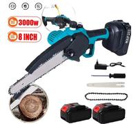 Scie électrique sans fil Bromose 8 pouces, scie à chaîne électrique à une main, outil de jardinage pour le travail du bois, scie d'élagage pour batterie Makita 21v Style B-6 inches（1 battery）