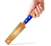 WORKPRO Scie Japonaise 150 mm, Scie à Main à Double Tranchant de 14/17 TPI, Scie à Traction avec Poignée Ergonomique en Hêtre, Lame Flexible SK5, Scie Japonaise Menuisier pour bois