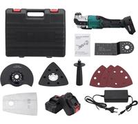 Scie multifonction sans fil - Tondeuse oscillante - Moteur sans balais - Batterie 18 V - 6 vitesses - Pour le travail du bois - Avec 2 batteries