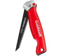 Scie Pliante Goldblatt Scie a Guichet Decoupe du Platre, Lame 310cm Bi-materiel 8 Dents/Pouce, Dentures 3 Biseaux, Bouton Systeme de Verrouillage, Poignee Bi Matiere Souple et Ergonomique