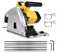 Scie Plongeante 1200W avec 2 Rails de Guidage 700mm, Profondeur Coupe 56mm | Lame Ø165mm, 5200RPM, Sngle de Coupe 45°/90°, Scie Circulaire Filaire pour Bois, Contreplaqué, Stratifié