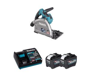 Scie plongeante 40V Ø165 mm SP001GZ01 + 2 batteries BL4080F 40V 8 Ah + chargeur rapide DC40RA MAKITA