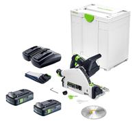 Scie plongeante sans fil Festool TSC 55 KEB-Basic 18 / 36 V 160 mm Brushless + 2 batteries 4,0 Ah + double chargeur + Systainer