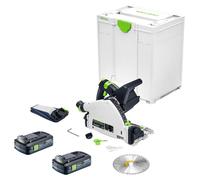 Scie plongeante sans fil Festool TSC 55 KEB-Basic 18 / 36 V 160 mm Brushless + 2 batteries 4,0 Ah + Systainer - sans chargeur