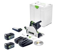 Scie plongeante sans fil Festool TSC 55 KEB-Basic 18 / 36 V 160 mm Brushless + 2 batteries 5,0 Ah + double chargeur + Systainer