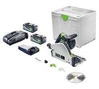 Scie plongeante sans fil Festool TSC 55 KSEB-Basic 18 V 160 mm sans balais + 2 batteries 8,0 Ah + chargeur + Systainer