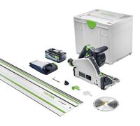 Scie plongeante sans fil Festool TSC 55 KSEB-Basic-FS 18 V 160 mm Brushless + 1 batterie 8,0 Ah + rail de guidage + Systainer - sans chargeur