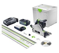 Scie plongeante sans fil Festool TSC 55 KSEB-Basic-FS 18 V 160 mm sans balais + 1 batterie 8,0 Ah + chargeur rapide + rail de guidage + Systainer