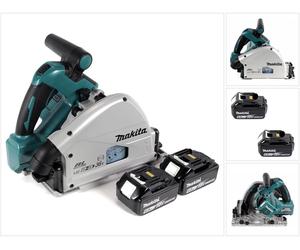 Scie plongeante sans fil Makita DSP 600 G 36 V (2 x 18 V) 165 mm sans balais + 2 batteries 6,0 Ah - sans chargeur