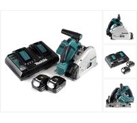 Scie plongeante sans fil Makita DSP 600 PF 36 V (2 x 18 V) 165 mm sans balais + 2 batteries 3,0 Ah + double chargeur