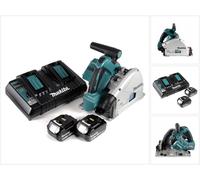 Scie plongeante sans fil Makita DSP 600 PG 36 V (2 x 18 V), 165 mm, sans balais + 2 batteries 6,0 Ah + double chargeur