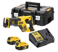 Scie sabre compacte XR - DEWALT - avec 2 batteries 18V 5.0Ah - chargeur - TSTAK - DCS367P2