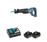 Scie sabre DJR186Z + 2 batteries BL1850B 18V 5 Ah + chargeur rapide DC18RC MAKITA