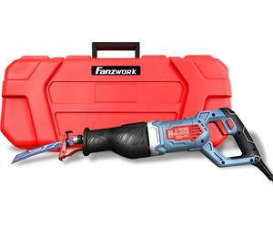 scie sabre électrique 1100W - Puissante avec 0-2500 SPM, LED, lame de scie incluse, avec 4 m de câble - Pour le bois, le métal et le plastique, etc