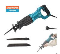 Scie Sabre Électrique Filaire 1500W Vitesse Variable 2800 RPM 2 Lames de Scie Scie Alternative pour Couper Bois, PVC, Métal