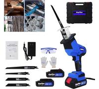 Scie sabre électrique sans fil, DAYPLUS Scie à guichet avec 4 Lames - 2X 1.5AH Batteries