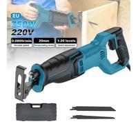 Scie sabre filaire 1600W - 3200 SPM, 20mm de course, 1-20 vitesses - Moteur brushless - Pour coupe de bois, métal, PVC - 220V