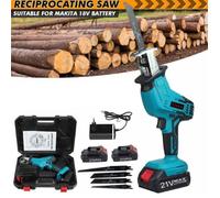 Scie sabre sans fil 2 batterie 21V 1500mah rechargeable Compatible Makita scie alternative avec 4 lames