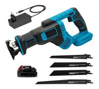 Scie Sabre Sans Fil 21 V avec 4 Lames de Scie, 3000 RPM, Sawzall Électrique pour Élagage d'Arbres Tuyaux en Métal Bois PVC