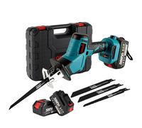 Scie sabre sans fil 4800 SPM Scie électrique réversible sans balais avec 2 batteries et 4 lames, scie tigre sans fil pour le métal, le bois, le PVC et l'élagage des arbres