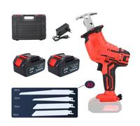 Scie Sabre Sans Fil avec 2* 4.0Ah batterie, 8 Lames de Scie, en Coffret Idéal pour la Coupe du Bois et du Métal