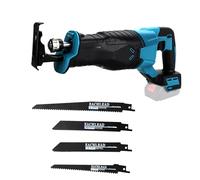 Scie sabre sans fil compatible avec Makita 18V, 4 lame | 3500 tr/min, électrique variable pour bois, métal et PVC