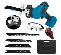 Scie Sabre Sans Fil Compatible avec Makita 18V, Scie Egoîne Electrique Sans Fil avec Verrou De Sécurité et Lumière LED, 0-3000Spm, 4 Lames pour la Coupe du Bois et du Métal (N'Inclut Pas la Batterie)