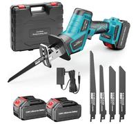 Scie sabre sans fil Compatible Makita 18V - 2x3,0 Ah, 6 vitesses, 3500 SPM, 4 lames