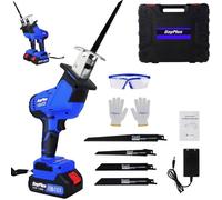 Scie Sabre sans fil DAYPLUS 21V - 1 x 1,5Ah Batterie - 4 Lames de Scie - Coupe Précise dans Bois, Plastique et Métaux Fins