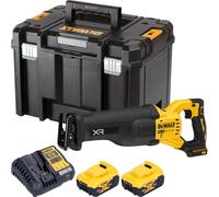 Scie sabre sans fil DeWalt DCS 386 P2T 18 V Brushless + 2 batteries 5,0 Ah + chargeur + TSTAK