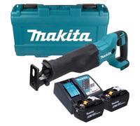 Scie sabre sans fil Makita DJR 186 ZK 18 V + 2 batteries 9,0 Ah + chargeur + mallette