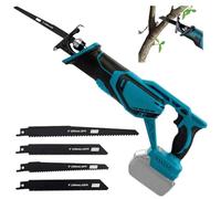 Scie sabre sans fil pour batterie Makita 18 V (sans batterie), scie alternative avec 4 lames, moteur sans balais 3500 SPM, scies sabres idéales pour les travaux de sciage du bois et de l'acier