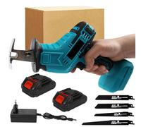Scie sabre sans fil - Scie alternative - 2 batteries incluses - Pour le bois - Pour le bricolage - Rouge carmin