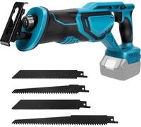 Scie sabre sans fil - Scie alternative - Moteur sans balais - 3300 tr/min - Vitesse variable - Pour le bois et le métal - Compatible avec les batteries 18 V - Sans batterie - Rouge