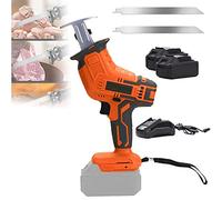 Scie Sabre sans Fil, Scie Viande électriques,avec Batterie et Lames de Scie, pour Couper Viande Congelée, Os, Métal, Bois, Plastique, Commercial et Domestique,2battery+2sawtooth